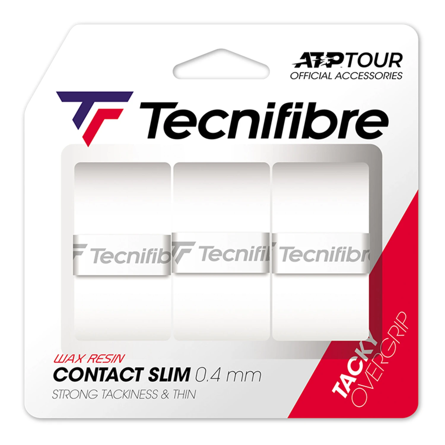 TECNIFIBRE Contact Slim 3er Pack - Weiß 3 TECNIFIBRE Contact Slim 3er Pack - Weiß